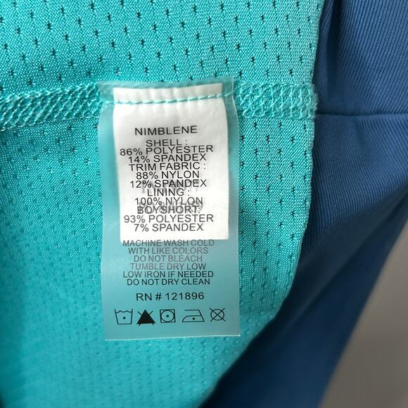 Title Nine Laser Cut Scalloped Hem Skort XS Blue Turquoise Activewear - Picture 8 of 9